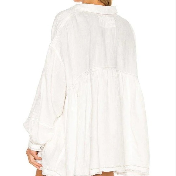 Free People Anaheim Ivory Button Down Top - Picture 2 of 7